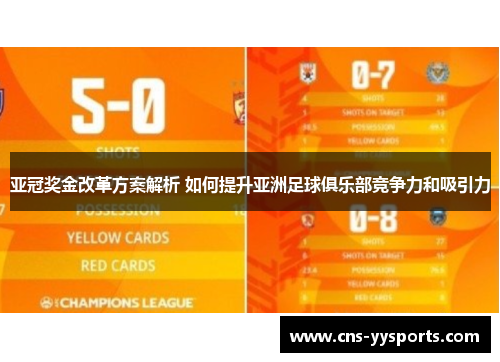亚冠奖金改革方案解析 如何提升亚洲足球俱乐部竞争力和吸引力